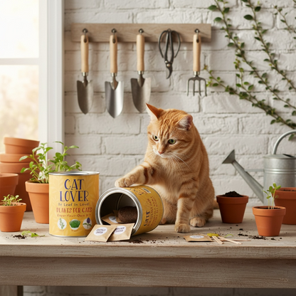 A Grow Your Own Plants for Cats Kit available to buy from Fig and Rose Home.