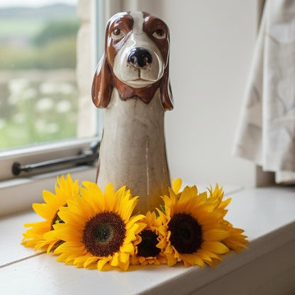 Ceramic Basset Hound Vase