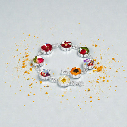 A Resin Flower Bracelet available to buy from Fig and Rose Home.