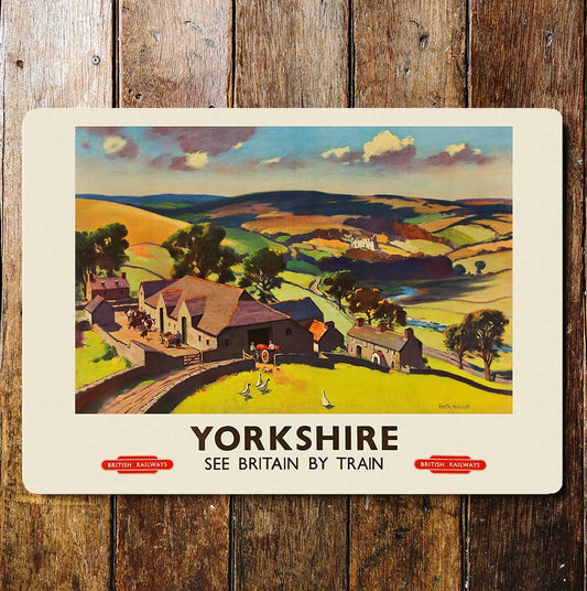 A Travel Yorkshire Metal Sign available to buy from Fig and Rose Home.