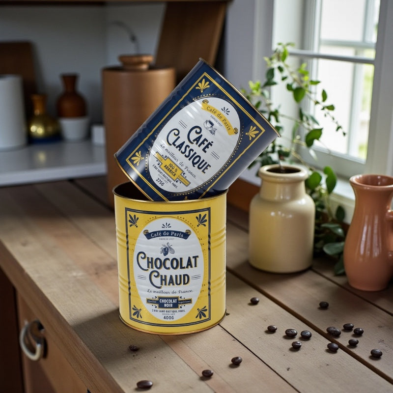 Café de Paris Retro Storage Tins Set of 2