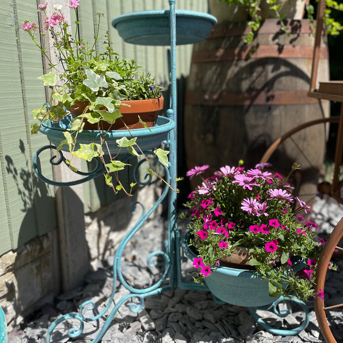 Metal Blue Patio Planter from Fig and Rose