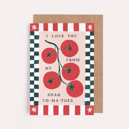 A Tomatoes Love Card available to buy from Fig and Rose Home.