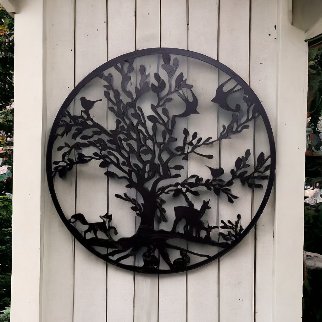 Fox and Deer Metal Wall Plaque from Fig and Rose