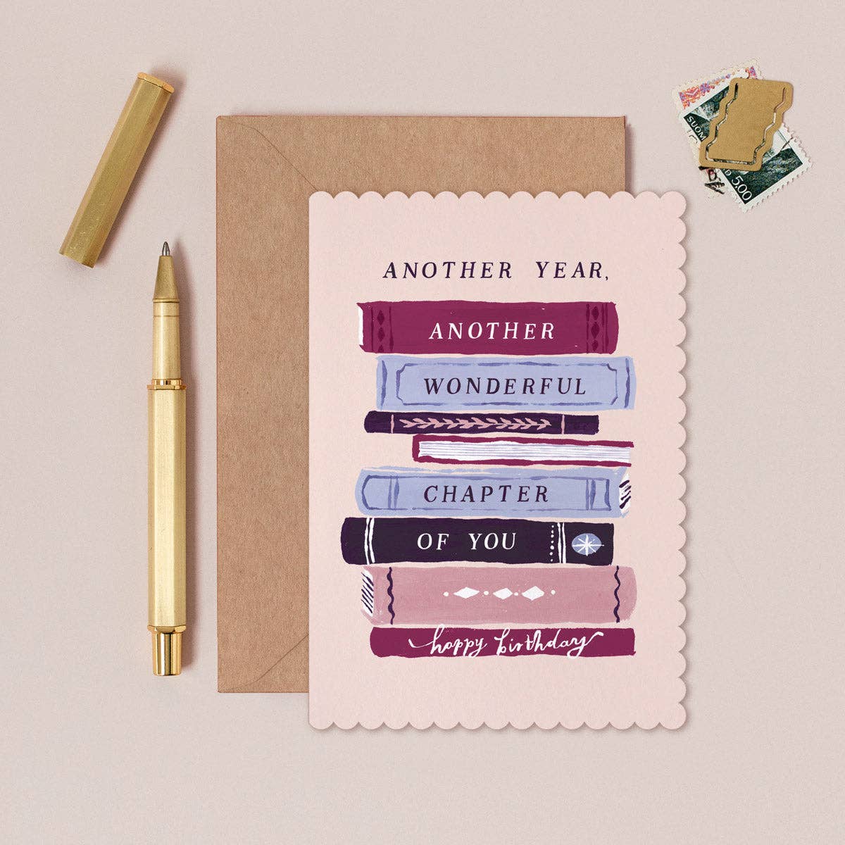 A Bookish Birthday Card available to buy from Fig and Rose Home.