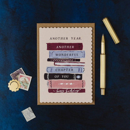 A Bookish Birthday Card available to buy from Fig and Rose Home.