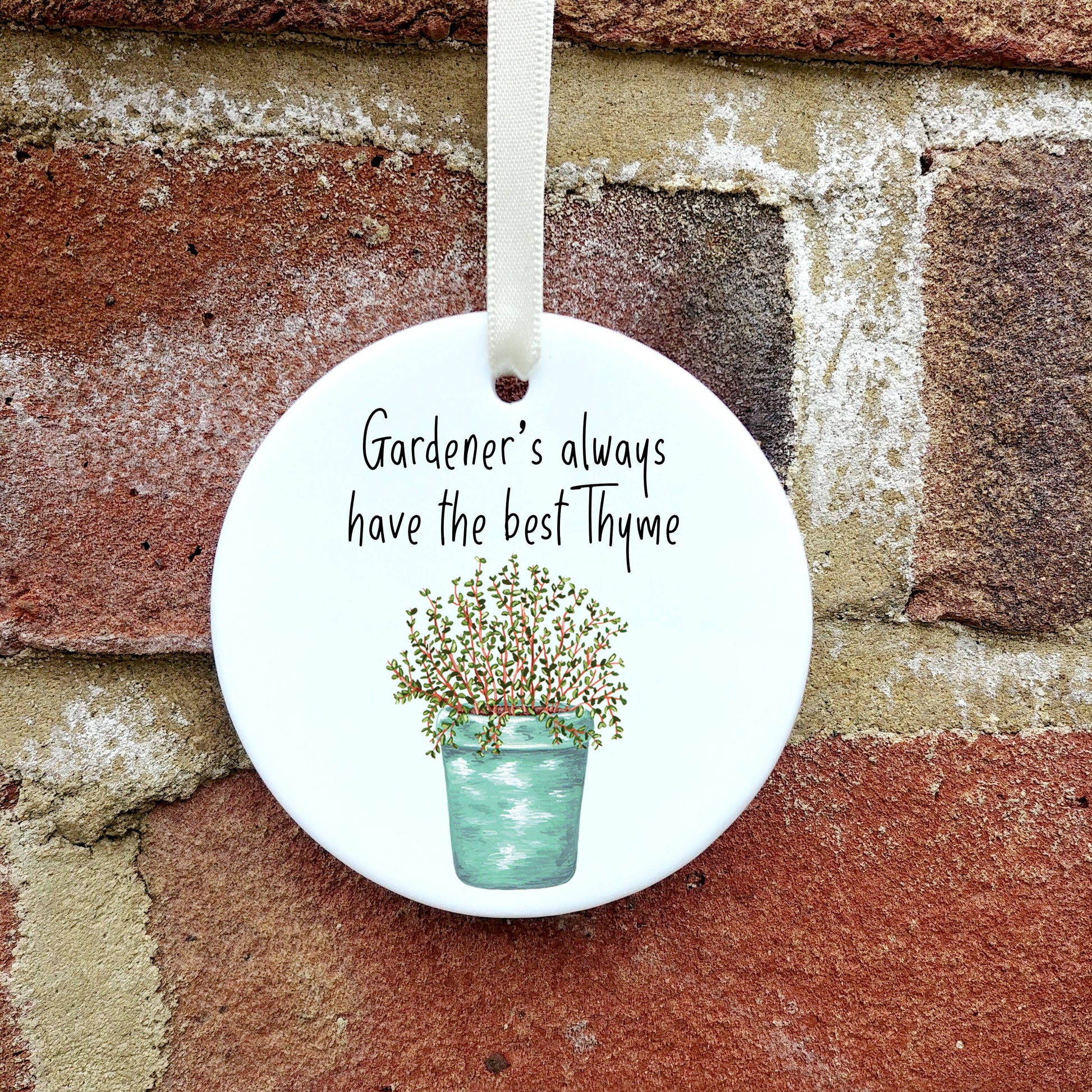 A Gardener's Always Have the Best Thyme Ceramic Decoration available to buy from Fig and Rose Home.