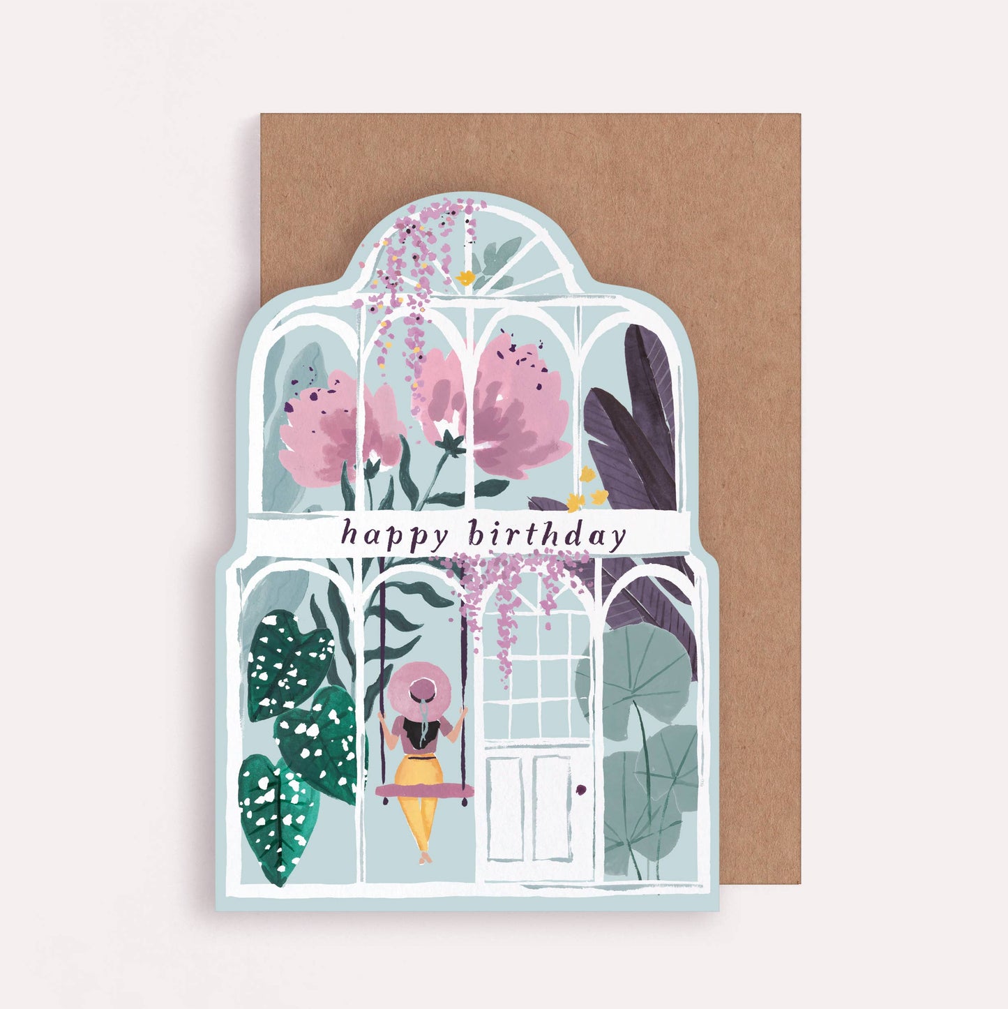 A Greenhouse Birthday Card available to buy from Fig and Rose Home.