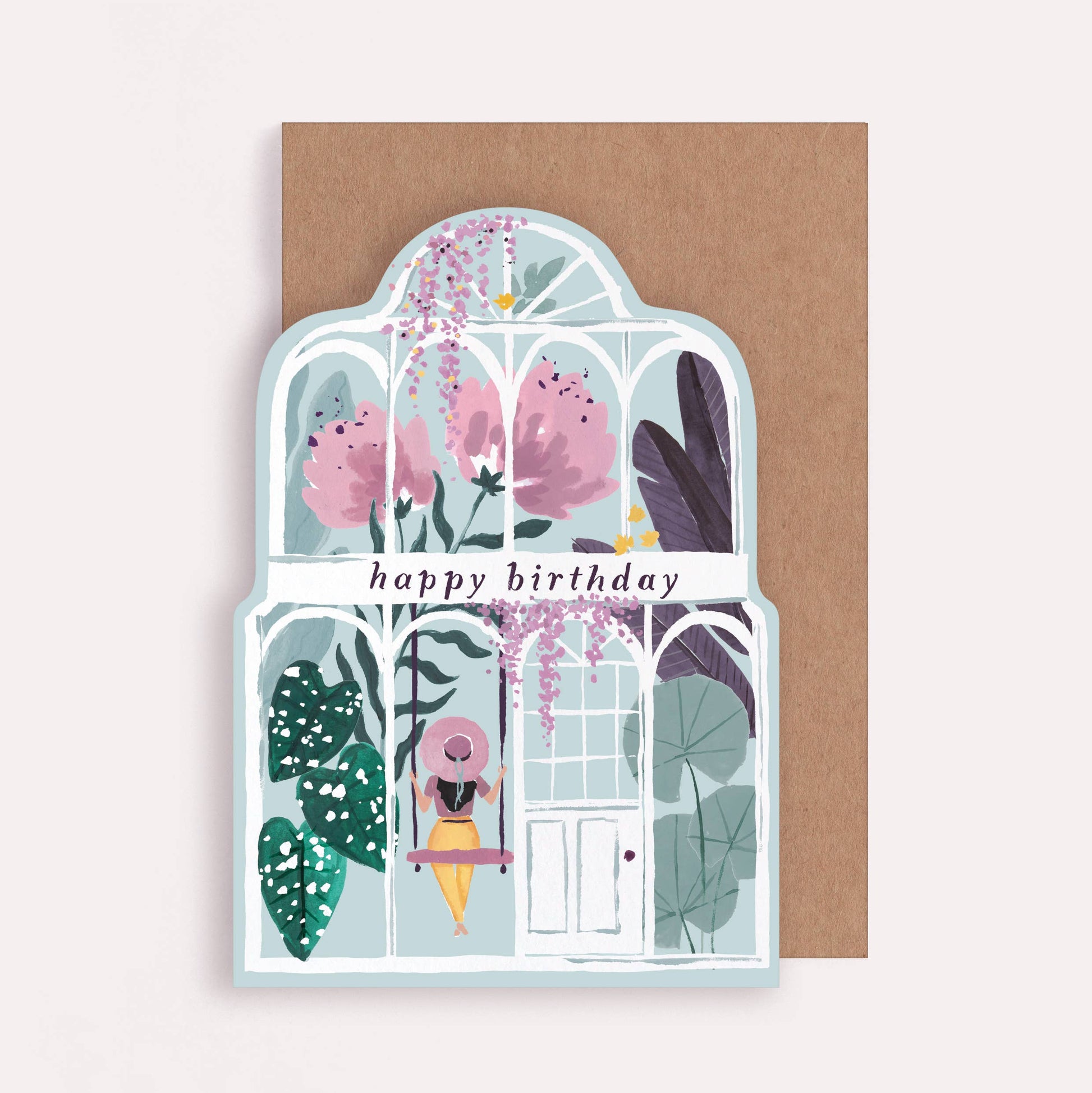 A Greenhouse Birthday Card available to buy from Fig and Rose Home.