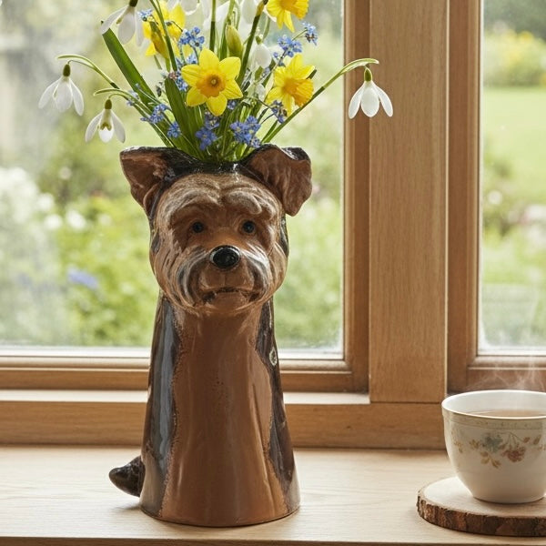Ceramic Yorkshire Terrier Vase