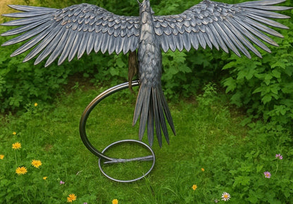 Metal Eagle Garden Sculpture from Fig and Rose