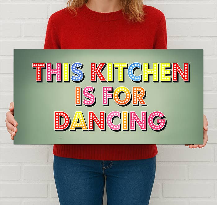 A This Kitchen Is For Dancing Metal Sign available to buy from Fig and Rose Home.