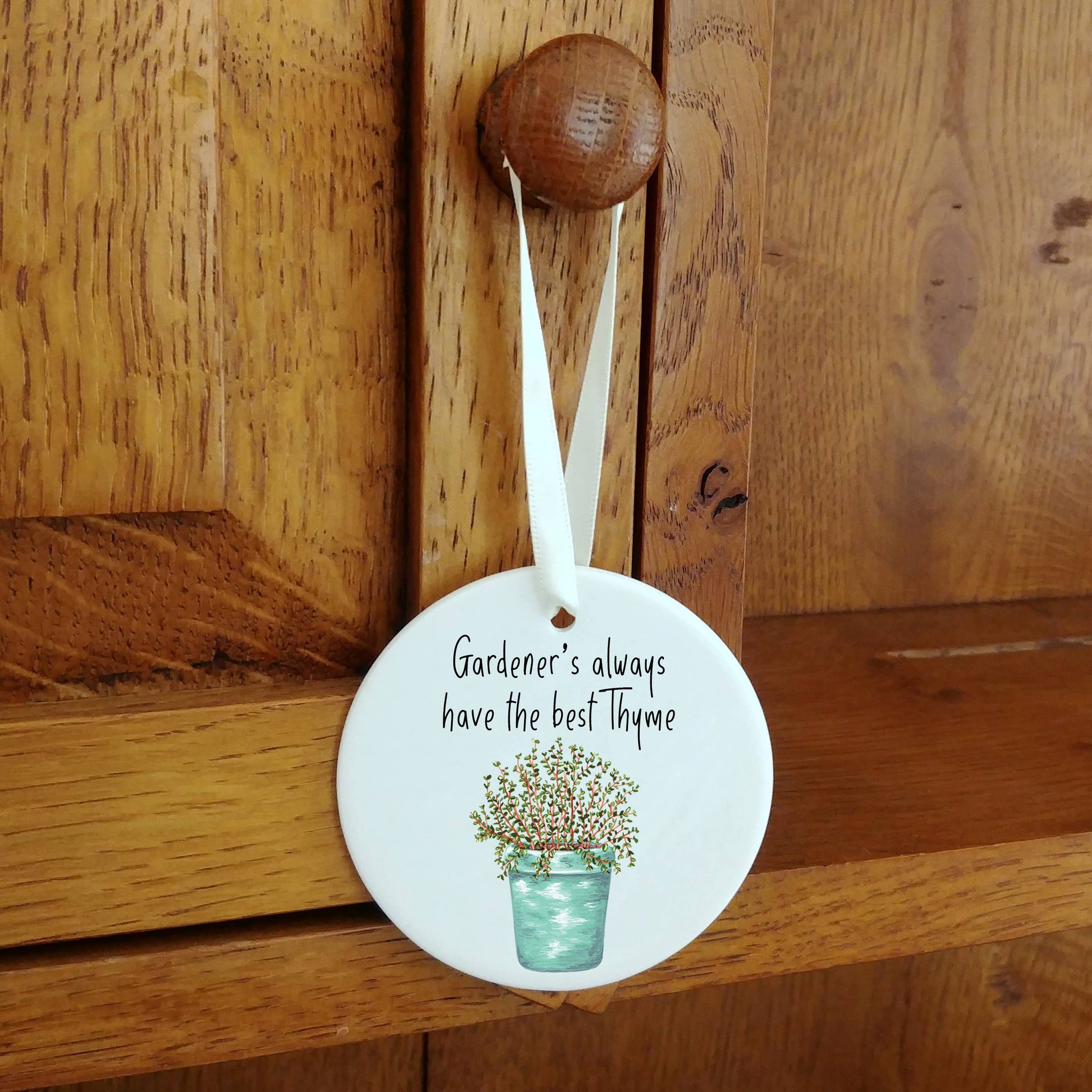 A Gardener's Always Have the Best Thyme Ceramic Decoration available to buy from Fig and Rose Home.