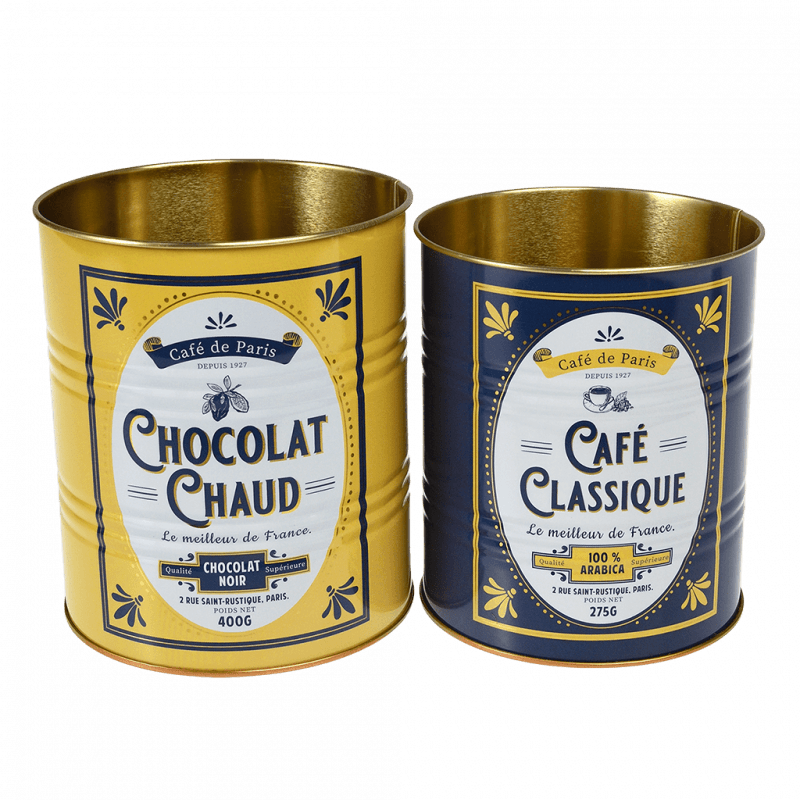 Café de Paris Retro Storage Tins Set of 2