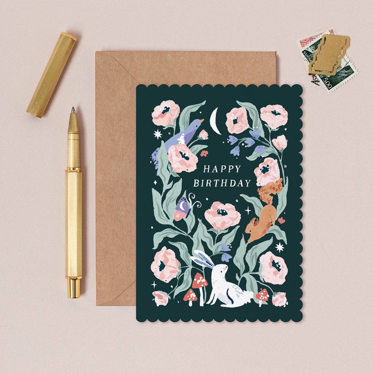 A Woodland Birthday Card available to buy from Fig and Rose Home.