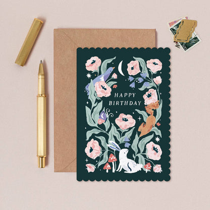 A Woodland Birthday Card available to buy from Fig and Rose Home.