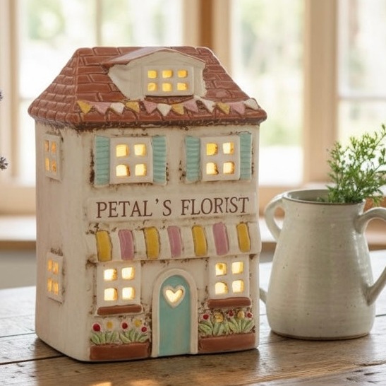 Petal’s Florist Ceramic Tealight House