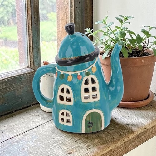 Ceramic Teapot Tealight House from Fig and Rose.