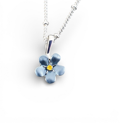 A Forget Me Not Necklace available to buy from Fig and Rose Home.
