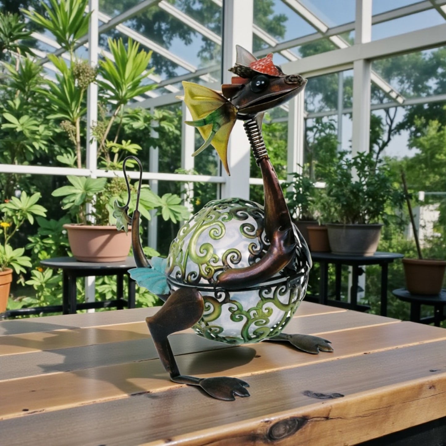 Fantasy Solar Dragon Ornament – LED Garden Guardian Sculpture