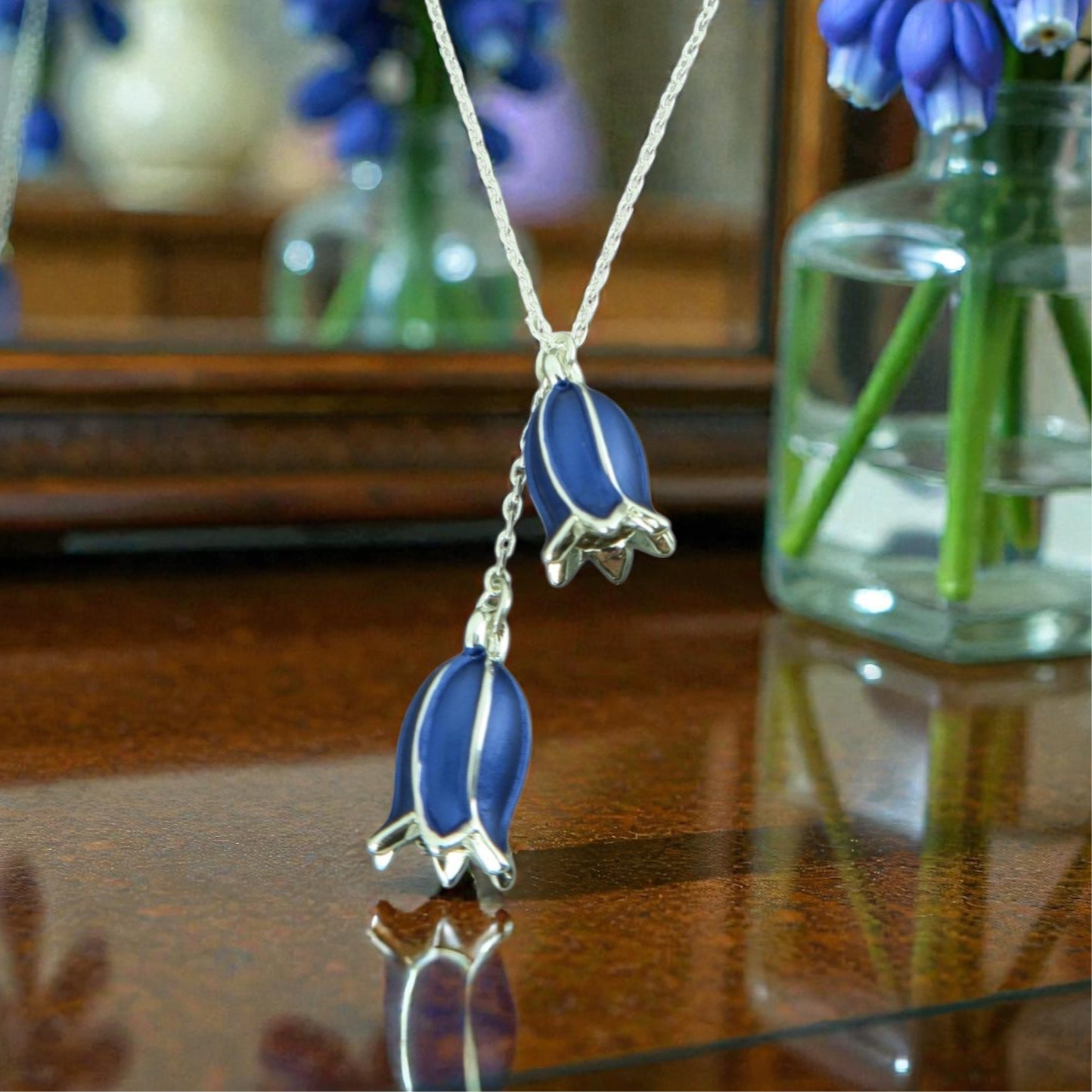 A Bluebell Pendant Necklace available to buy from Fig and Rose Home.