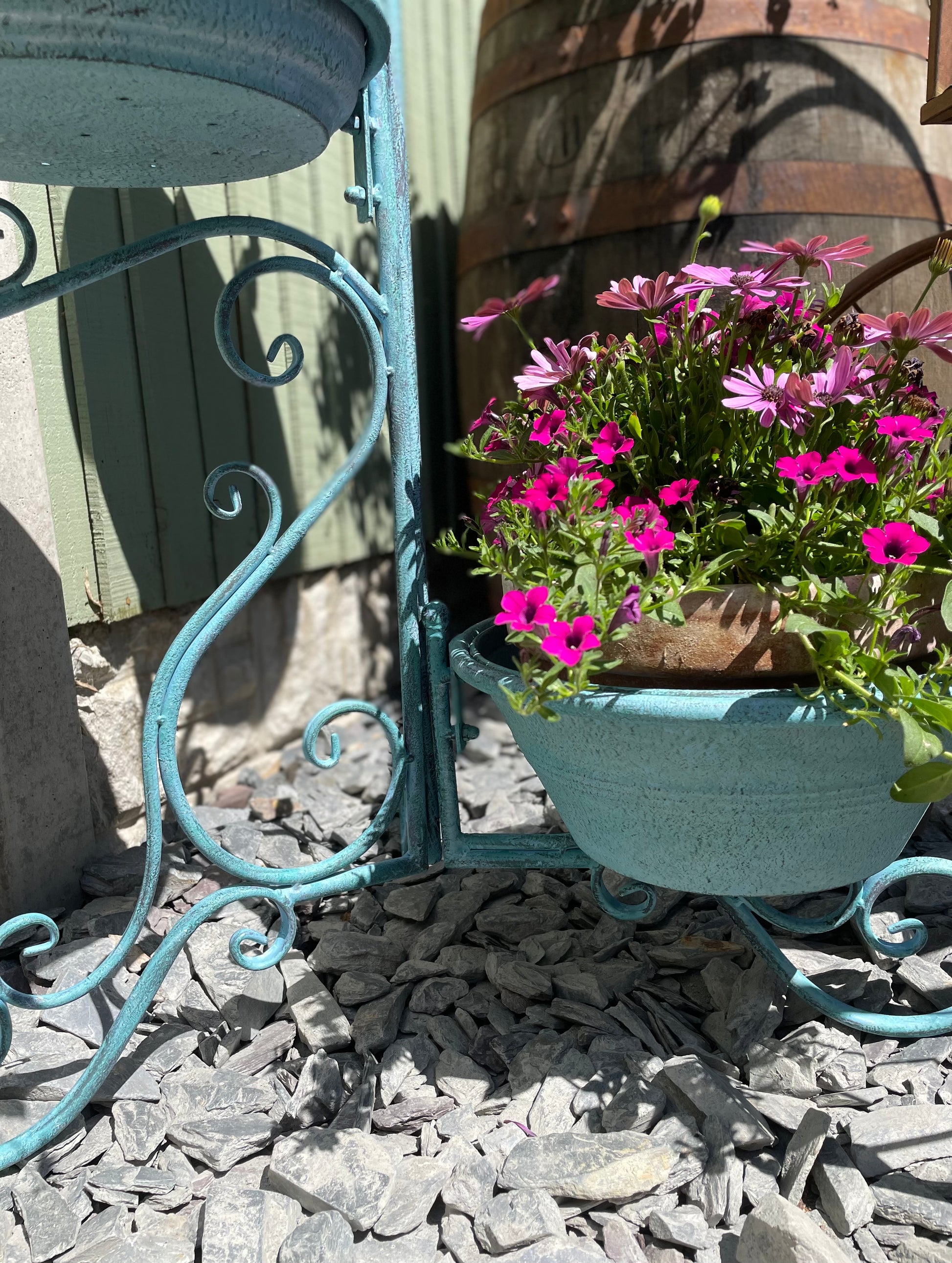 Metal Blue Patio Planter from Fig and Rose