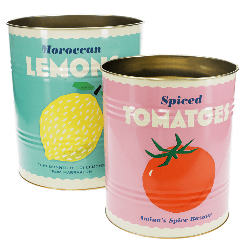 Lemon & Tomato Retro Storage Tins