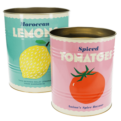 Lemon & Tomato Retro Storage Tins
