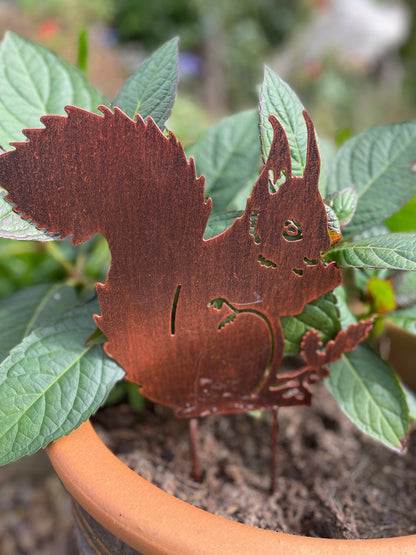 Squirrel Garden Stake from Fig and Rose