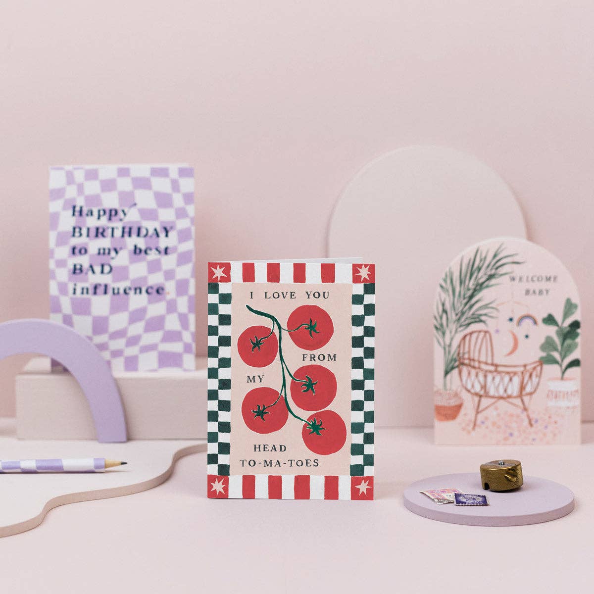 A Tomatoes Love Card available to buy from Fig and Rose Home.