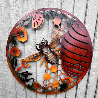 Bee Hive Garden Decor Coloured Plaque from Fig and Rose