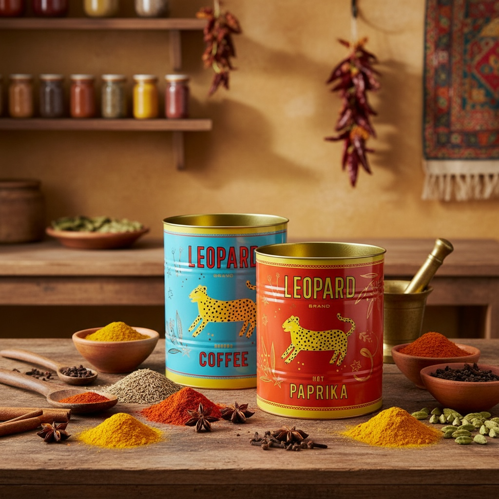 Leopard Retro Storage Tins