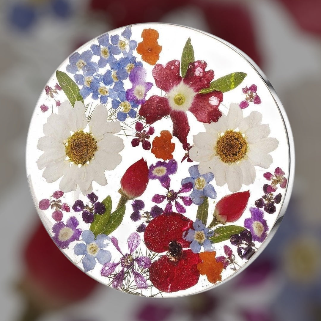 A Resin Flower Brooch available to buy from Fig and Rose Home.