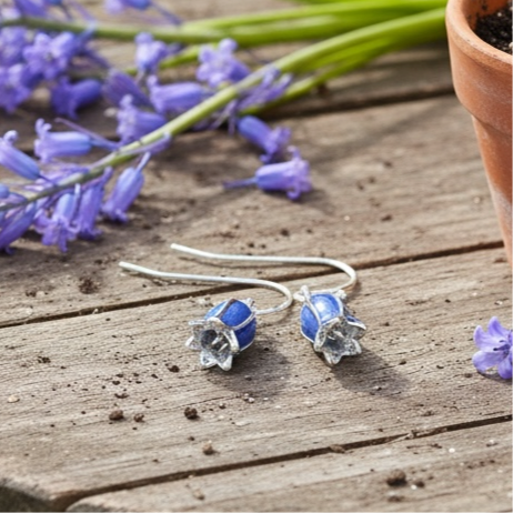 A Bluebell Dangly Earrings available to buy from Fig and Rose Home.