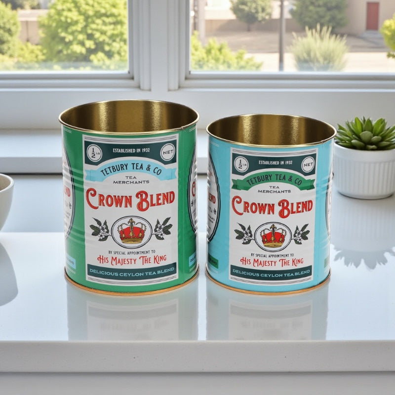 Crown Blend Retro Storage Tins Set of 2