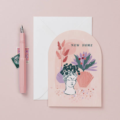 A Dried Flowers New Home Card available to buy from Fig and Rose Home.