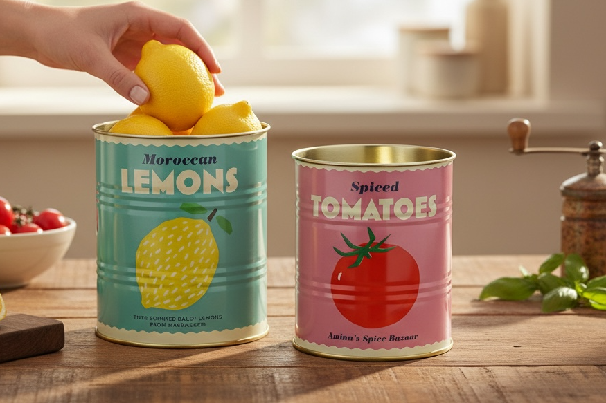 Lemon & Tomato Retro Storage Tins
