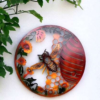 Bee Hive Garden Decor Coloured Plaque from Fig and Rose