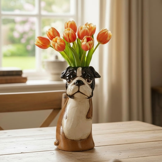 Ceramic Boxer Dog Planter