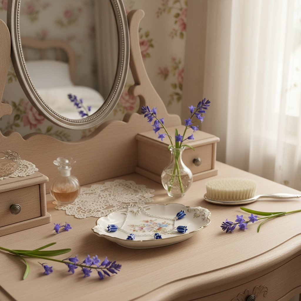 A Bluebell Charm Bracelet available to buy from Fig and Rose Home.