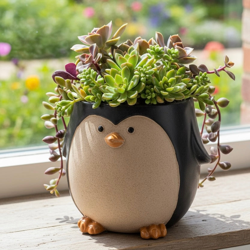 Ceramic Penguin Planter