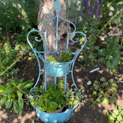 Blue Wall Bracket Garden Planters