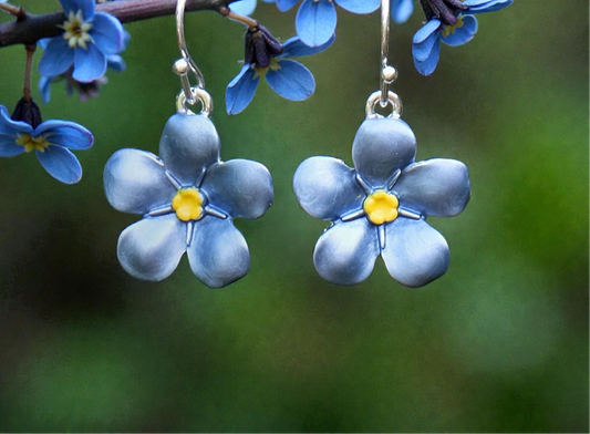 A Forget Me Not Dangly Earrings available to buy from Fig and Rose Home.