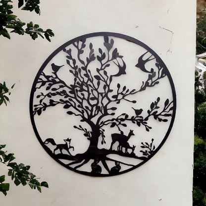 Deer and Fox Garden Plaque