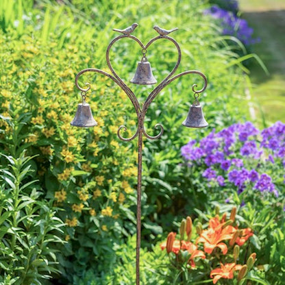 Garden Decor Stake with Birds and Bells from Fig and Rose