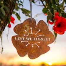 Lest We Forget Metal Hanging Poppy