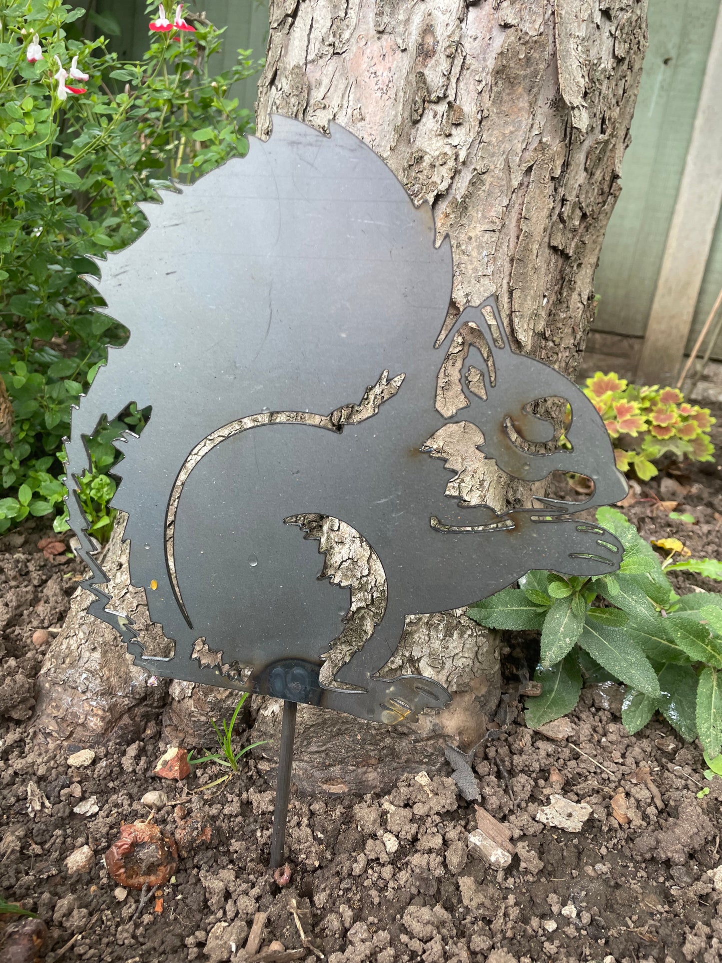 Ready to Rust Squirrel | Squirrel Stake | Gift for a Gardener