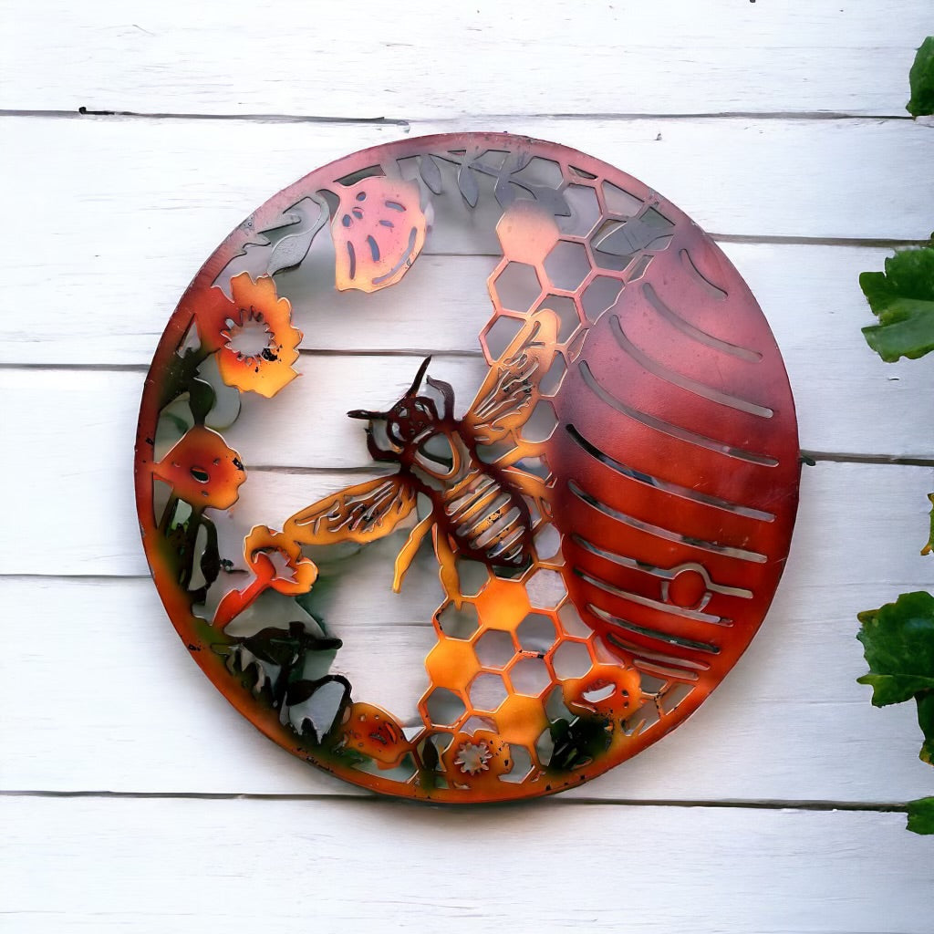 Bee Hive Garden Decor Coloured Plaque from Fig and Rose