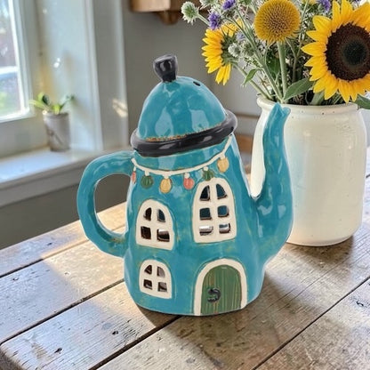 Ceramic Teapot Tealight House from Fig and Rose.