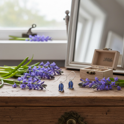 A Bluebell Dangly Earrings available to buy from Fig and Rose Home.